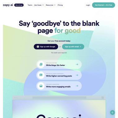 Copy.ai–AI营销文案创作工具