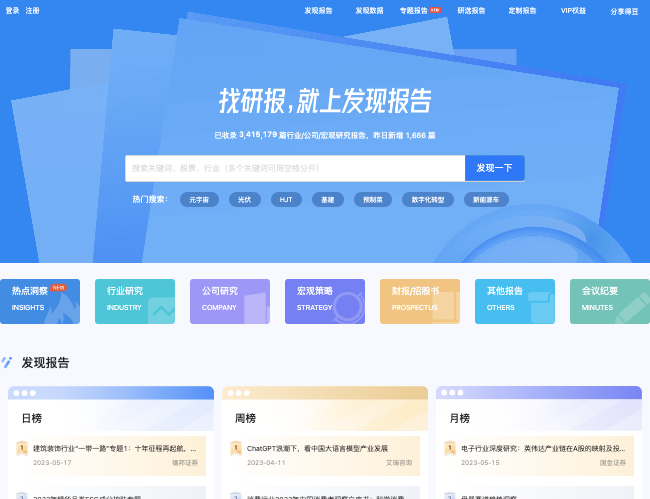 发现报告–专业研报平台