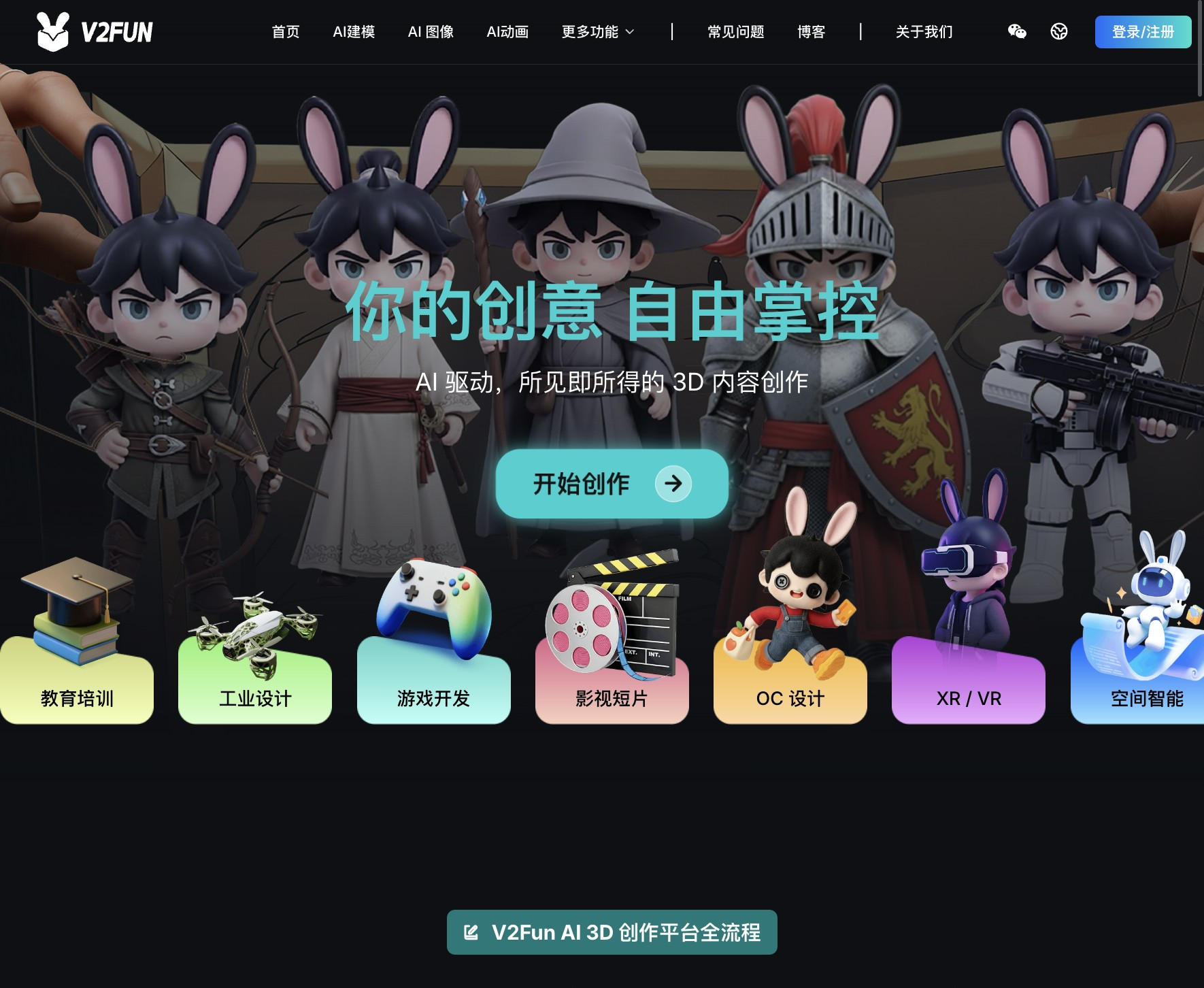 V2Fun–AI 3D内容创作平台
