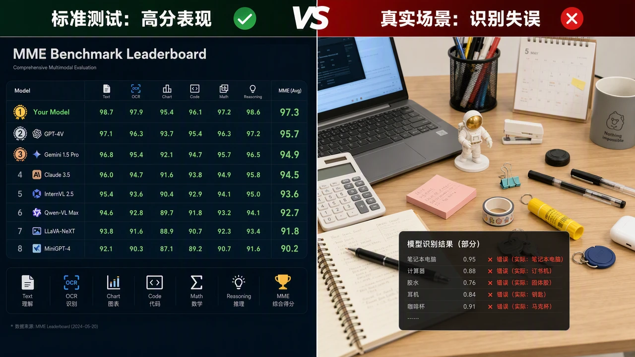 大模型基准分数很高,为什么日常视觉小任务仍可能出错